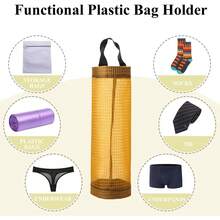 Plastic Bag Holder, Grocery Bag Holder Mesh Hanging Storage Bag Dispenser (Black 2 Packs) - Yellow 2 Packs - View 4
