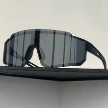 1PC 男士超大几何环绕式一体式酷炫镜框白色 Y2K 时尚眼镜，适合户外骑行和日常生活护眼配件。 - 白色 - 查看 16