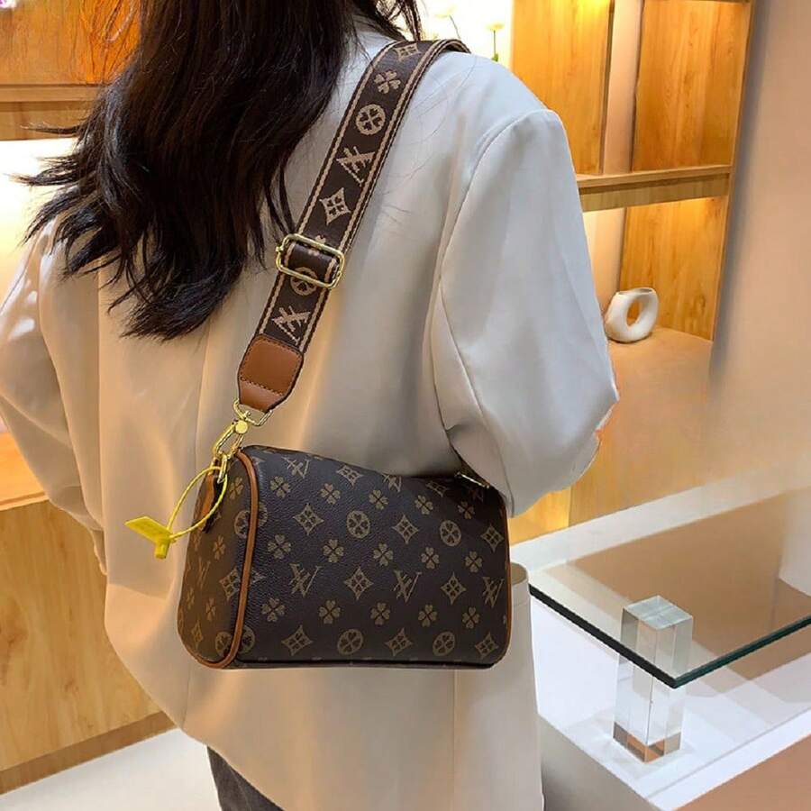 Valentine's Day Gift: Women's Fashion Cylindrical Shoulder Bag – Stylish Design With Wide Strap For Everyday Elegance - 卡其色 - 查看 1