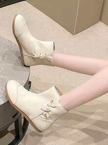 Latest Minimalist Ankle Boots Slim Fit Boots, Pull-On Flat Short Boots For Women, Spring & Autumn