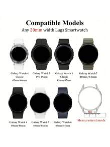 1pc Retro Leather Wristband Strap, Compatible With Samsung Galaxy Watch 7/6/5/4/Active2 Classic (40/44mm), Watch 5 Pro (45mm), Watch 4 Classic (42/46mm), Watch 3 (41mm), Watch Active (40mm), Watch 42mm - 20mm Width Smartwatch Band For Men (Band Only, No Watch)