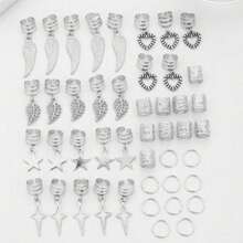 Set de 45/35 piezas de diademas y accesorios para el cabello con forma de sol dorado de estilo mixto, anillos para el cabello de estilo hippie para mujeres y niñas, regalo para el Día de San Valentín