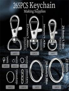 DIY 13-Slot Fashion Keychain Making Kit, Key Ring, Key Chain, Hardware, Lobster Clasp, Box Accessories, Keychain Craft Jewelry - Multicolor - View 5