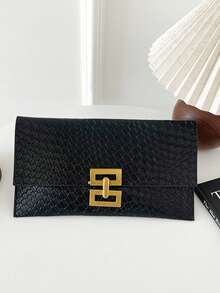 简约休闲网格图案 2025 新款时尚韩版女士信封长款手拿包 - 彩色 - 查看 3