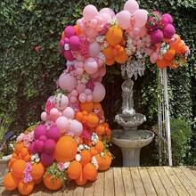 137pcs Rose Red Balloon Arch Garland Set, Rose Red, Orange Red, Pink, Gold Latex Balloons, Suitable For Decorating Birthdays, Bridal Parties, Princess Themed Parties, Weddings, Anniversary Celebrations, Valentine's Day Parties - Hot Pink - View 6