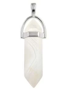 10 PIEZAS Colgantes de piedra natural, ágatas, cristal de cuarzo y fluorita hexagonal para hacer collares y joyas, accesorios para manualidades