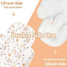 TANOFAR Infant Car Seat Head Support, Soft Baby Carseat Head &Amp; Body Support, Rainbow Baby Car Seat Insert Cushion For Newborn Boys - Rainbow - View 2