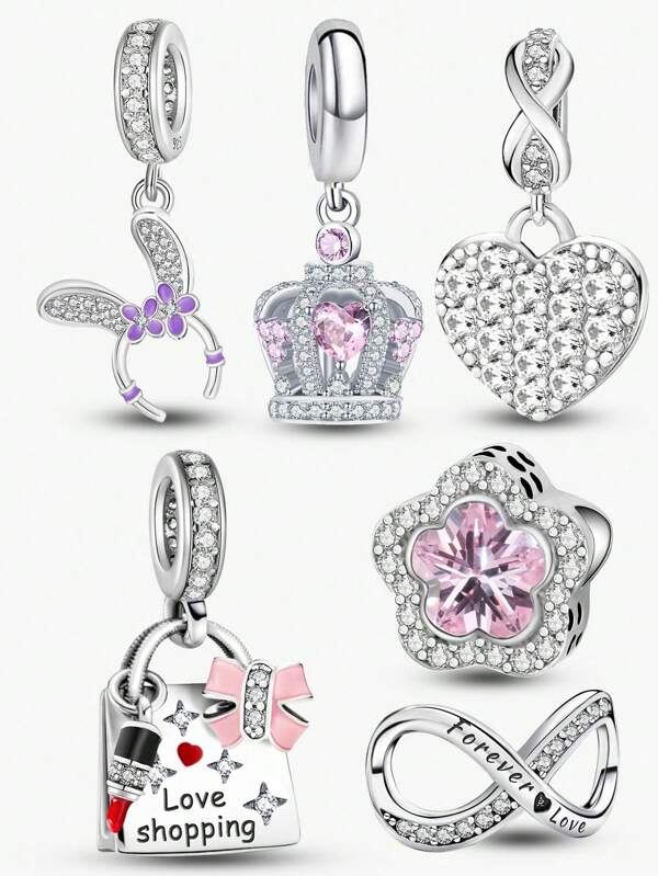 1 PC Heart Beads Pendant Charm Pendant Ball Suitable For Bracelets DIY Women's Jewelry