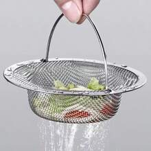 1PC 201 Stainless Steel Sink Filter Basket - Garbage Food Residue/Hair Collector Suitable For Efficient Dishwashing, Vegetable Juice Washing, Standard Sink Universal, Easy To Clean Grid Design, Easy To Clean Material, Essential For Modern Home Use - Multicolor - View 7