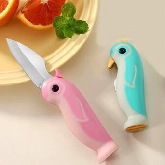 Cuchillo de acero inoxidable para frutas, cuchillo plegable portátil para melón y frutas para uso doméstico, cuchillo portátil, cuchillo multiusos para pelar