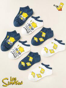 Disney Disney 1/4/8 Pairs Of Simpson Cartoon Socks For Men And Women, Are Comfortable And Breathable. With Fun Patterns As Embellishments, They Feature A Street Style. They Are Perfect For Daily Outings And Casual Outfits, Adding A Lively And Childlike Touch To Your Feet. It's Easy To Capture Your Unique And Fashionable Look, Making Them A Practical Gadget For Creating Looks.