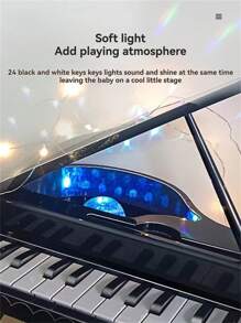 Minipiano de teclado infantil con modo de función multipulsación, incluye múltiples melodías, 24 teclas negras y blancas para tocar, juguete de piano electrónico realista para juego interactivo entre padres e hijos, para niños y niñas