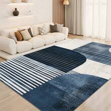 1pc Luxury French Colorblock Abstract Geometric Pattern Carpet, 1100g Fine Yarn Wool + TPR Washable Fabric Bottom, Nordic Minimalist Textured Rectangular Fluffy Soft Machine Washable Area Rug, Suitable For Outdoor, Entryway, Living Room, Bedroom, Laundry Room, Bathroom, Game Room, All Season Large Size Home Mat, Home Decor