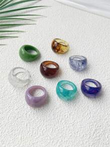 1pc Retro Minimalist Resin Ring, Fashion & High-Quality, Suitable For Daily Wear