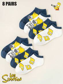 Disney Disney 1/4/8 Pairs Of Simpson Cartoon Socks For Men And Women, Are Comfortable And Breathable. With Fun Patterns As Embellishments, They Feature A Street Style. They Are Perfect For Daily Outings And Casual Outfits, Adding A Lively And Childlike Touch To Your Feet. It's Easy To Capture Your Unique And Fashionable Look, Making Them A Practical Gadget For Creating Looks.