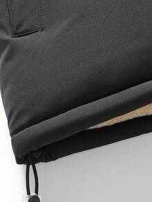 Men's Jacket, Solid Color Stand Collar Jacket, Loose Comfortable Breathable Sports Outerwear, Winter - Black - View 8
