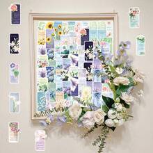 51pcs Floral Bookmark Stickers, Romantic Flower Decorative Adhesive Stickers For Vases, Mirrors, Glasses, DIY Crafts Room Decor Home Decor Wall Decor Wall Stickers Wall Sticker