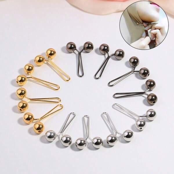 12pcs/Pack Wholesale U-Shaped Hijab Clip Muslim Women Scarf Fixing Brooch Headscarf Pearl Safety Pin Hijab Accessories