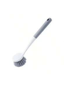 1piece Long-Handled Reusable Cleaning Brush - Effective Household Decontamination And Dishwashing Tool For Sink, Stove, And Cup Cleaning - Uncharged, Easy To Use, And Space-Saving - Grey - View 7