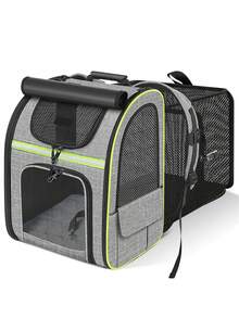宠物笼，猫笼，宠物手提袋，宠物吊带笼 - 适用于中型猫和体重不超过 15 磅的小型犬的软边猫笼，宠物携带袋，航空公司认可的旅行狗笼