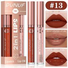 DUNUF Lip Gloss Lip Oil Set 2 Pieces Set Not Easy To Stick Cup Matte Lip Gloss Set Waterproof Long-Lasting Non-Fading Moisturizing - Multicolor - View 15