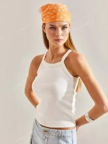 Camiseta ajustada de unicolor versátil para uso diario casual de BIANCO LUCCI, tops lindos para mujeres, ropa de mujer para otoño, ropa blanca de estilo Y2K