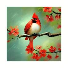 Set di pittura di diamanti 5D FAI DA TE con cardinale, ricamo di diamanti completi, arte di ricamo animale, quadro punto croce, arte di pittura di diamanti per decorazione da parete