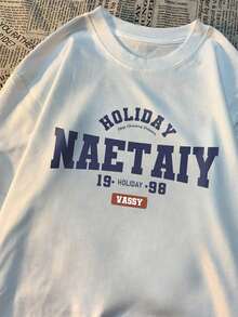 200g Pure Cotton T-Shirt 2025 Summer Ladies New Short Sleeve Pure Cotton Holiday Pattern Short Sleeve Round Neck Couple Wear Small Shirt Tops - 白色 - 查看 4