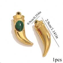 1 pieza Colgante de machete con ojo de tigre rojo de acero inoxidable de moda, accesorio para hacer collares, aretes, pulseras y joyas - colgante - Ver 10