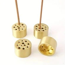 1pc 11-Hole Incense Burner, Creative Alloy Mini Incense Holder, Multi-Hole Incense Stick Burner, Indoor Living Room Sandalwood Accessories - Multicolor - View 1