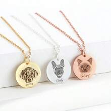 Colgante de collar personalizado con foto, diseño de retrato y recuerdo de mascota, grabado con láser, foto impresa con UV, collar para gato o perro, regalo de vacaciones y recuerdo