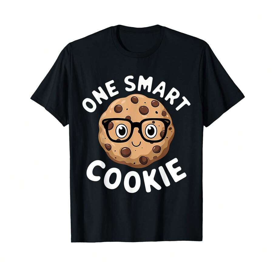 One Smart Cookie Funny Chocolate Chip Cookie T-Shirt. SP Personalized Gifts - Black - View 1