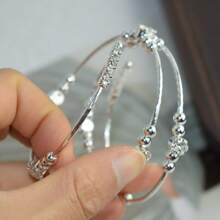 1pc Elegant Crystal & Faux Pearl Decoration Bracelet, Women Gift For Holiday