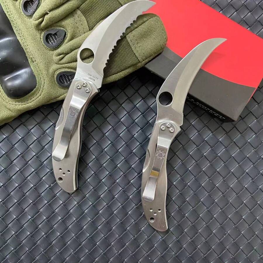 C08 Stainless Steel Two Handed Universal Tactical Folding Knife, Suitable For Outdoor Camping Survival EDC Knife, Suitable For Easter, Independence Day, Thanksgiving, Christmas And Father's Day - 彩色 - 查看 1