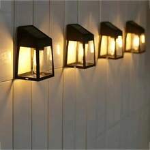 2 Pieces Of Solar-Powered Tungsten Filament Wall Lights With Warm Light LEDs.200mah, They Areeasy To Install. Suitable For Decorative Lighting In Outdoor Gardens, Terraces, Fences And Paths, As Well As For Illuminating The Way Back Home. Made Of Plastic, Without Accessories, Powered By Solar Energy, With A Power Of 20W. - Solar-powered tungsten filament wall lights - 查看 4