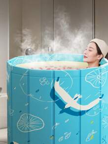 1pc Foldable Full Body Adult Bathtub, Home Use Portable Soaking Tub, Compact Design For Small Space, Convenient Shower And Foot Bath, No Electricity Needed, Bathroom And Outdoor Bathing Solution Back To School