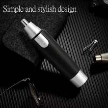 Trimmer elettrico per peli del naso - Pulitore per peli del naso da uomo, tagliacapelli per orecchie e naso di colore nero