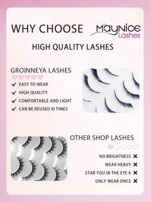 Natural Look Fake Eyelashes False Eye Lashes DailyStrip Cross Clear Band Wholesale Lashes InvisibleThin Band Cute Lash For Wedding Daily Work EyeMakeup 5 Pairs
