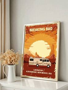 1 件复古绝命毒师电影中世纪艺术海报帆布画墙面印刷画适用于客厅家居装饰 - 彩色 - 查看 5