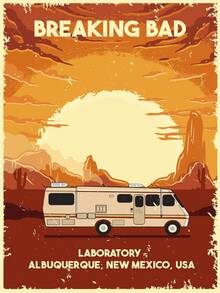 1 件复古绝命毒师电影中世纪艺术海报帆布画墙面印刷画适用于客厅家居装饰 - 彩色 - 查看 11