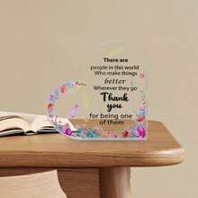 1 pieza escritorio corazón acrílico diseño encantador base robusta estabilidad decoración regalo cálido ayuda otros perfecto Día Padre Acción de Gracias Navidad accesorio especial Halloween decoración ambiente emotivo temporada fiestas. - 1 - Ver 3