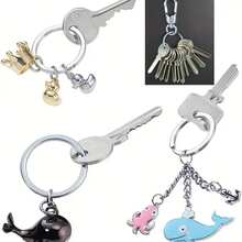 50/20 piezas Anillos para llaves, colgantes de llavero, ganchos planos para llavero, accesorios de anillo de llave (2,5 cm, 3,0 cm) - Plateado - Ver 7