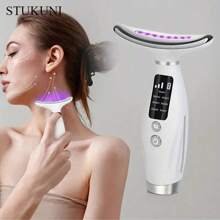 STUKUNI Wiederaufladbarer Gesichts- & Nacken-Massagegerät, 7 Modi für Gesichtsmassage, perfektes Geschenk für Frauen & Mädchen