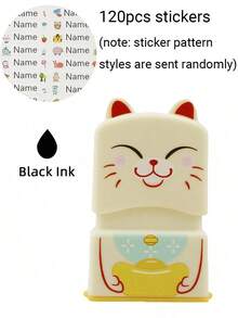 1 Stück schwarze süße Cartoon-Namens-Stempel aus wasserfestem Kunststoff für Kleidung, personalisiert für Studenten und Geschäftsnutzung, individueller Namens-Stempel für Kleidung, handschriftliche Unterschrift-Stempel, Siegel, kompakt, bügelfrei, individuell, einzigartiges ideales Geschenk für sie, Schüler, Arbeiter zu Jahrestagen, Geburtstagen, Zuhause, Schule, Urlaubsstimmung, Schüler der Sekundarstufe I und II, Studenten, Erstsemester, Zweitsemester