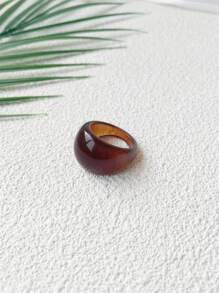 1pc Retro Minimalist Resin Ring, Fashion & High-Quality, Suitable For Daily Wear