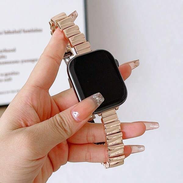 1pc New Asymmetrical Metal Watch Band Compatible With Apple Watch Strap 42mm 38mm 40mm 41mm 44mm 45mm 46mm 49mm Fashion Smart Watch Replacement Strap Fit For Apple Watch Series Ultra2 Ultra SE2 SE 10 9 8 7 6 5 4 3 2 1 Men Women