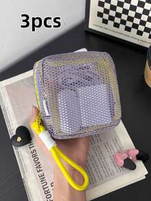 1个迷你马卡龙色清新时尚高品质多功能透明网袋,可爱钱包式收纳包,便携式化妆包,带拉链的纸巾袋,女性卫生用品收纳袋,可装口红、迷你化妆刷、护肤品、蓝牙耳机、零钱、小物件等,是圣诞礼物的理想之选,适合居家、旅行、度假和上学使用,可用作化妆包、护肤包、洗漱包、收纳袋。 - 彩色 - 查看 18