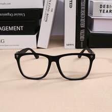 1pc Vintage Square Metal Frame Clear Lens Glasses, Unisex Retro Optical Eyewear - A - View 4