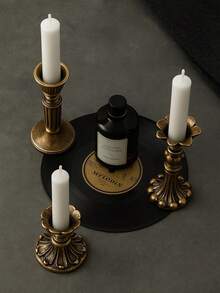 1 chiếc chân nến màu đen và vàng cổ điển, có 3 kích cỡ, chất liệu kim loại kiểu retro, thích hợp để trang trí bàn ăn, bữa tối lãng mạn, Halloween, đám cưới, trang trí nhà cửa. - Nhiều màu - Xem 6