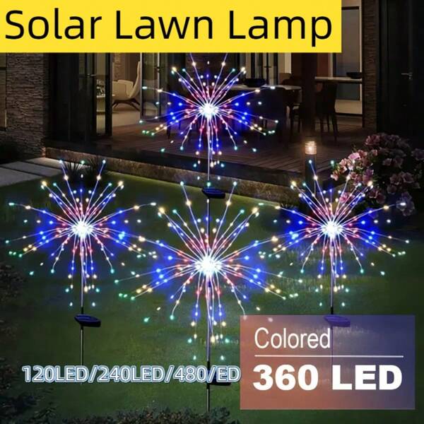 [High Brightness] Solar Powered Fireworks Lights Multiple Lighting Modes And High Brightness LED Beads For Courtyards, Parties, Wedding Atmosphere Decoration
